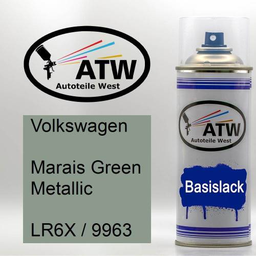 Volkswagen, Marais Green Metallic, LR6X / 9963: 400ml Sprühdose, von ATW Autoteile West.